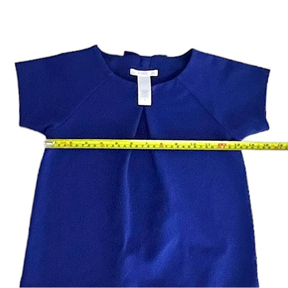 Janie & Jack Color Block Blue & Tan Dress w/ Bow Accent Girls Size 6 - Picture 7 of 10